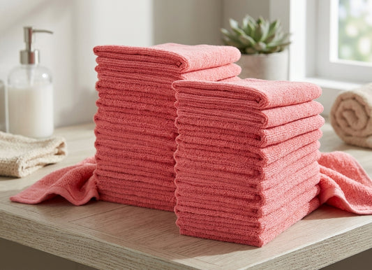 Microvezel Schoonmaakdoekjes Vaatdoeken 340g/m² - Pink - 40 x 40 cm - Set van 20 Stuks