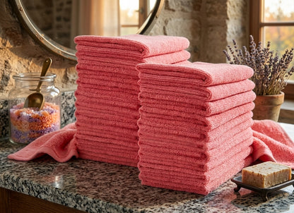 Microvezel Schoonmaakdoekjes Vaatdoeken 340g/m² - Pink - 40 x 40 cm - Set van 20 Stuks