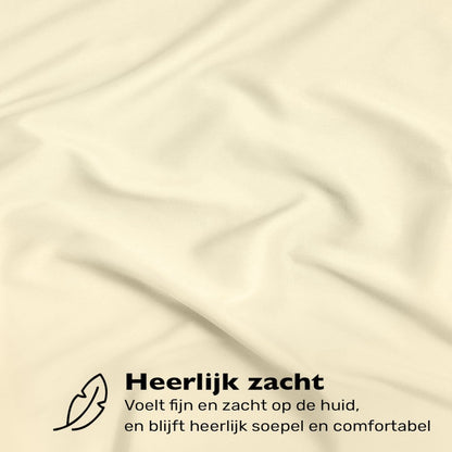 Hoeslaken 140x200 - Katoen jersey - Hoekhoogte 30cm - Elastiek rondom - Creme