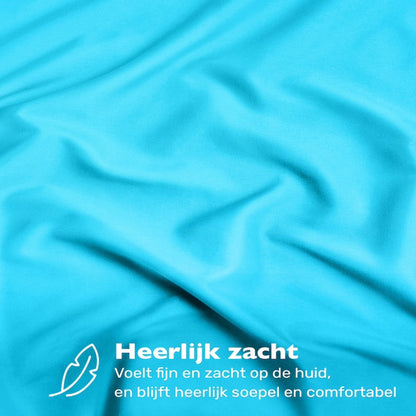 Hoeslaken 200x200 - Katoen jersey - Hoekhoogte 35cm - Elastiek rondom - Turquoise