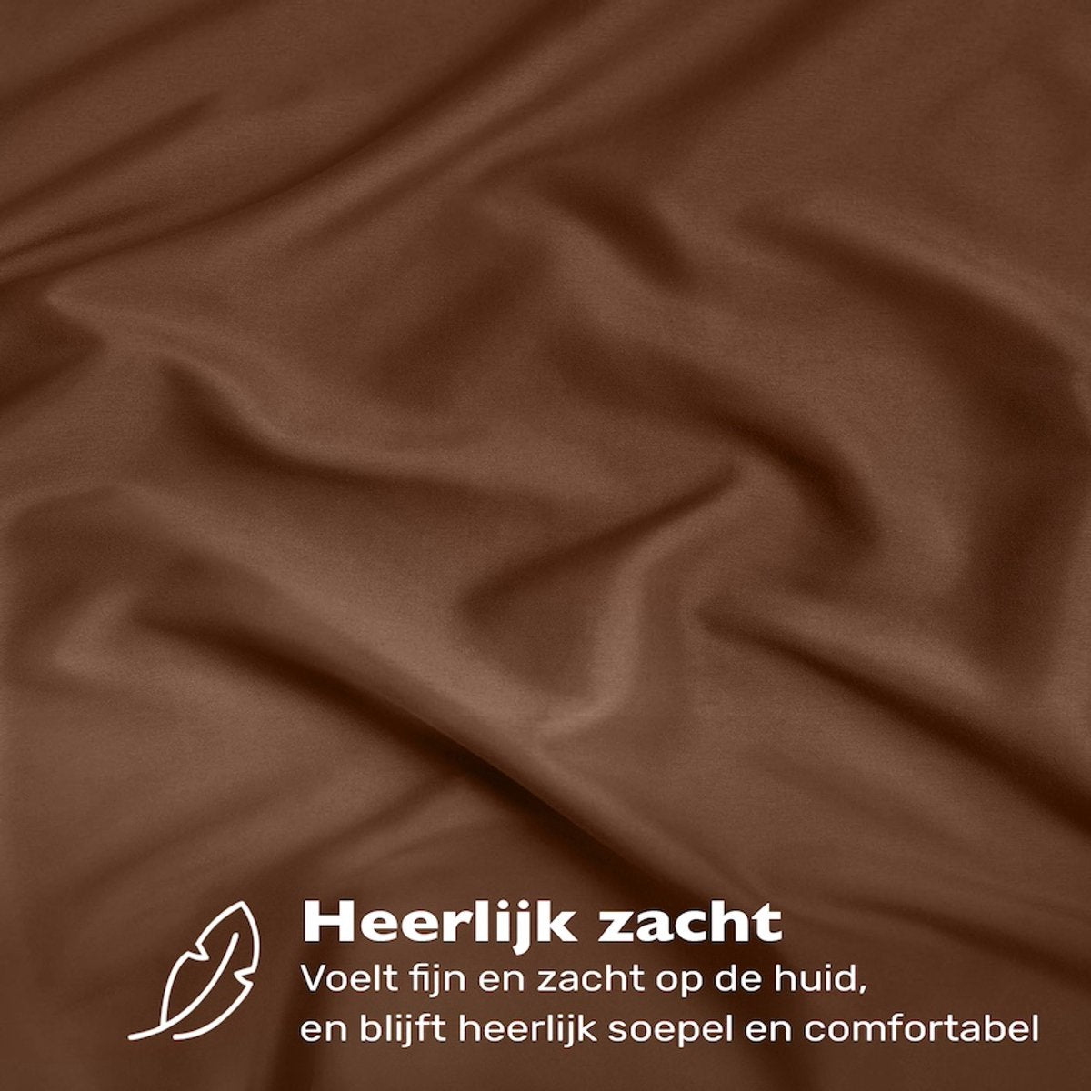 Hoeslaken 90x200 - Katoen jersey - Hoekhoogte 30cm - Elastiek rondom - Bruin