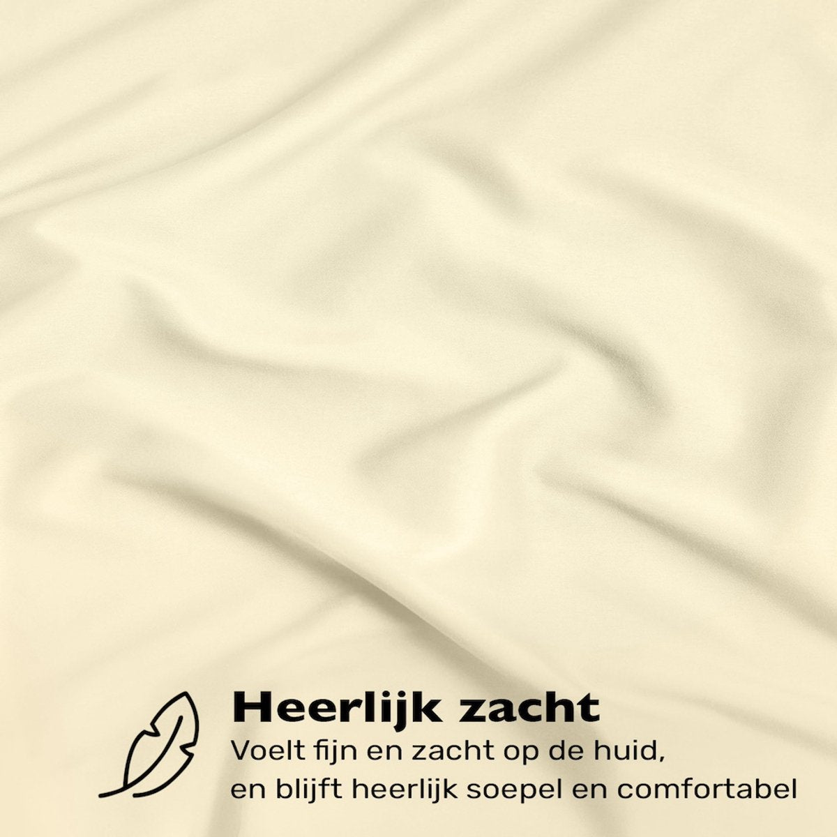 Hoeslaken 200x200 - Katoen jersey - Hoekhoogte 35cm - Elastiek rondom - Creme