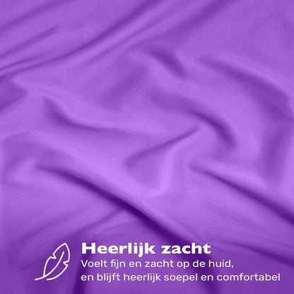 Hoeslaken 120x200 - tot 30 cm Hoekhoogte - 100% Katoen Jersey - Meer Kleuren - Strijkvrij - Lange Levensduur - Paars
