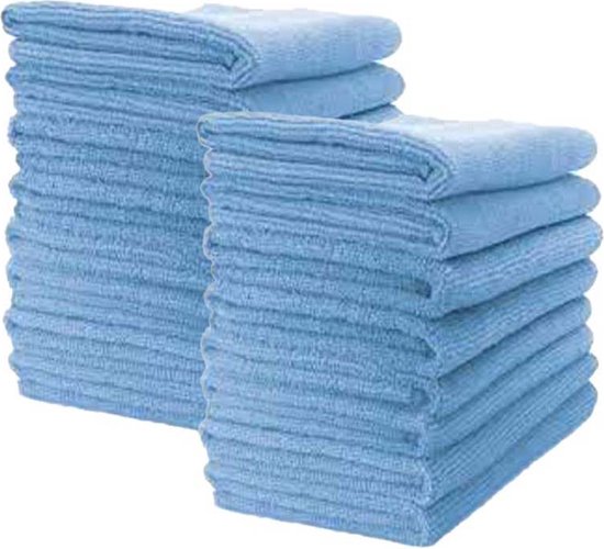 Homéé Microvezel Schoonmaakdoekjes Vaatdoeken 340g/m² - Blauw - 40x40cm - Set van 20 Stuks
