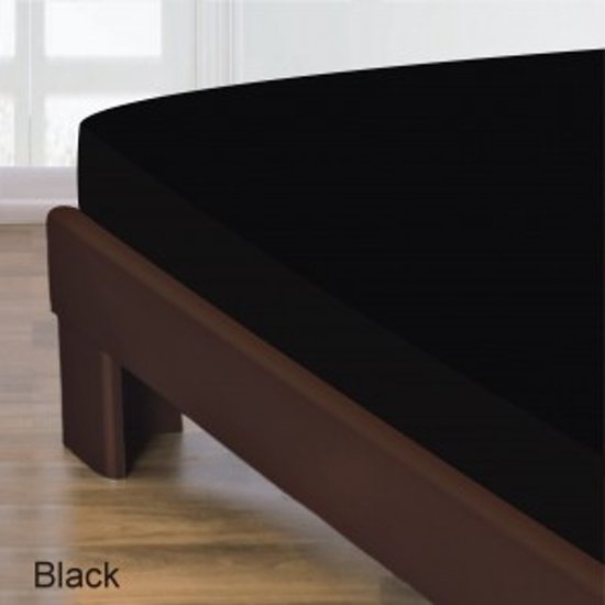 Hoeslaken- Zwart - tweepersoons- 100 % Katoen - 160x200+30cm