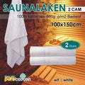 Homéé - Saunalaken | Badlaken | Pool Towel |Mursurize Fancy wit 420g. p/m2 | 2 Stuks | 100x150cm