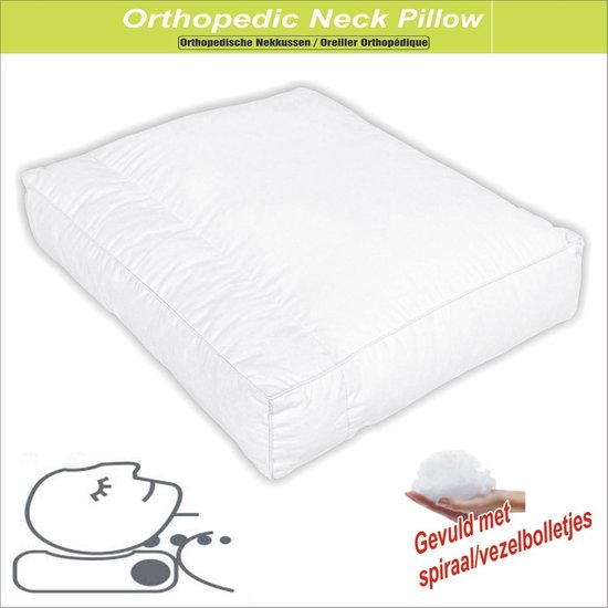 Homéé ® NekKussen Wit | set van 2 stuks | 50 x 60 / 10cm