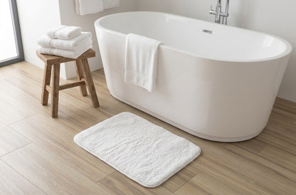 Hotel badmatten slaapkamer 100% katoen 1100g p/m² Wit - 50x80cm - set van 2 stuks