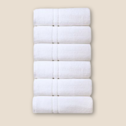 Hotel handdoeken 2CAM 450g. p/m² - Wit - set van 6 stuks - 50 x100cm