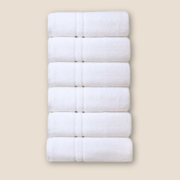 Hotel handdoeken 2CAM 450g. p/m² - Wit - set van 6 stuks - 50 x100cm