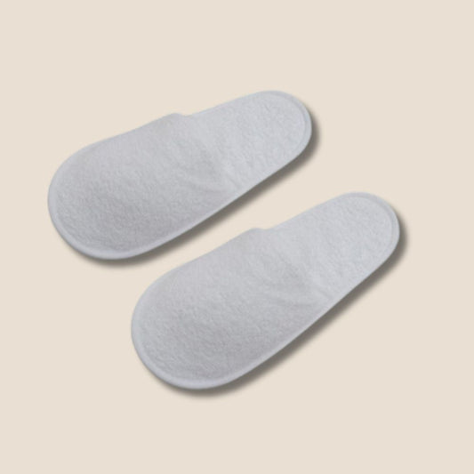 Homéé - Badslippers - 2 paren - Wit 100% katoenen badstof | One Size 42-45