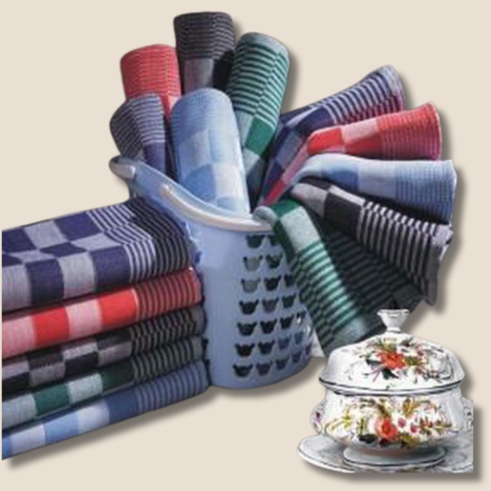 Blokdoeken pompdoeken Theedoeken rood | set van 6 stuks | 70x70cm