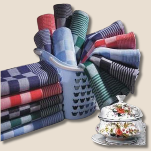 Blokdoeken pompdoeken Theedoeken rood | set van 6 stuks | 70x70cm