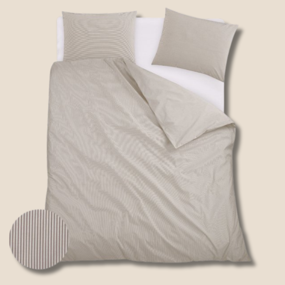 Homéé Dekbedovertrekset Percal 100% Katoen - Grijs - Lits-jumeaux 240x200/220cm + 2 Slopen