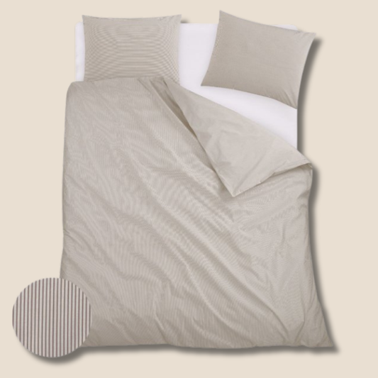 Homéé Dekbedovertrekset Percal 100% Katoen - Grijs - Lits-jumeaux 240x200/220cm + 2 Slopen